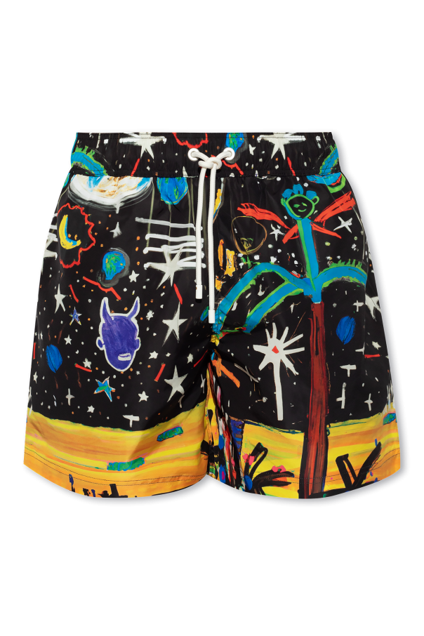 Angel Wing Pattern Print Men's Shorts